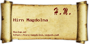 Hirn Magdolna névjegykártya